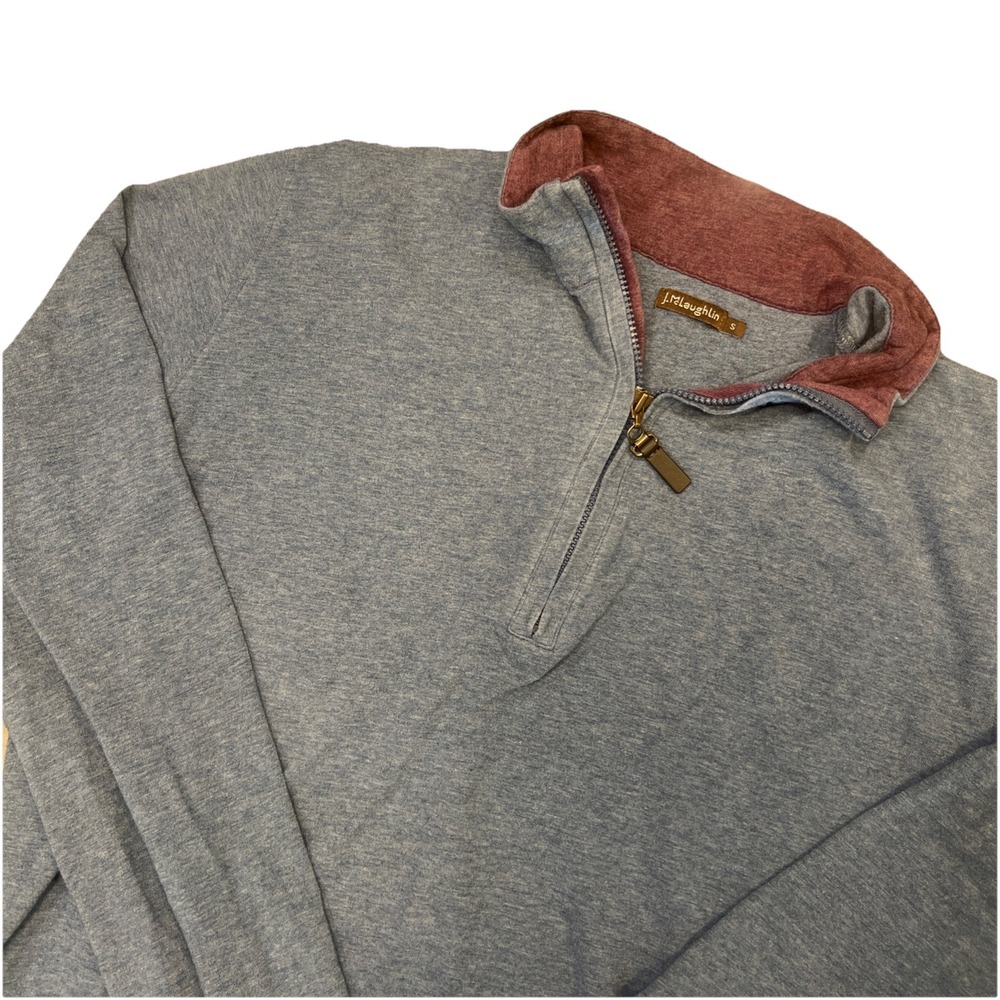 J. McLaughlin Sweater Mens Small Blue Quarter Zip Pullover Classic Preppy